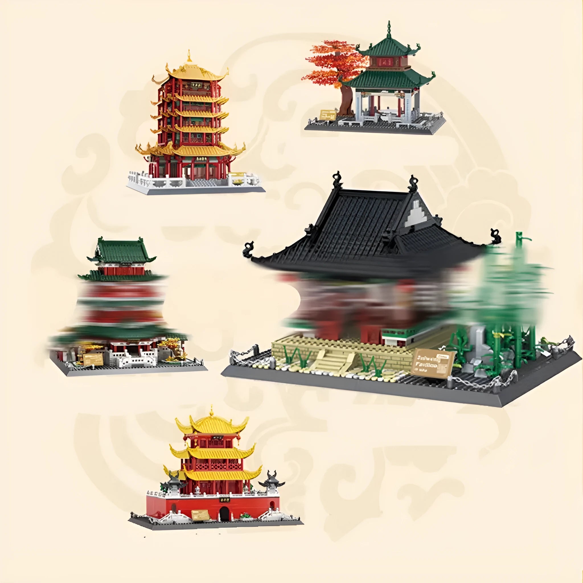 Wange building block street view set with over 800 small particle ABS plastic blocks for ages 7-14