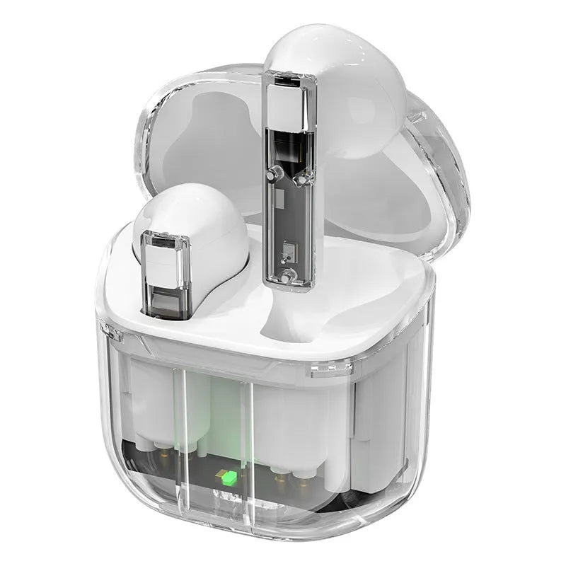 YX06 Wireless TWS Headphones with transparent cabin design in four colour options