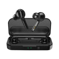 Black and white true wireless Bluetooth earbuds with an IPX5 waterproof rating.