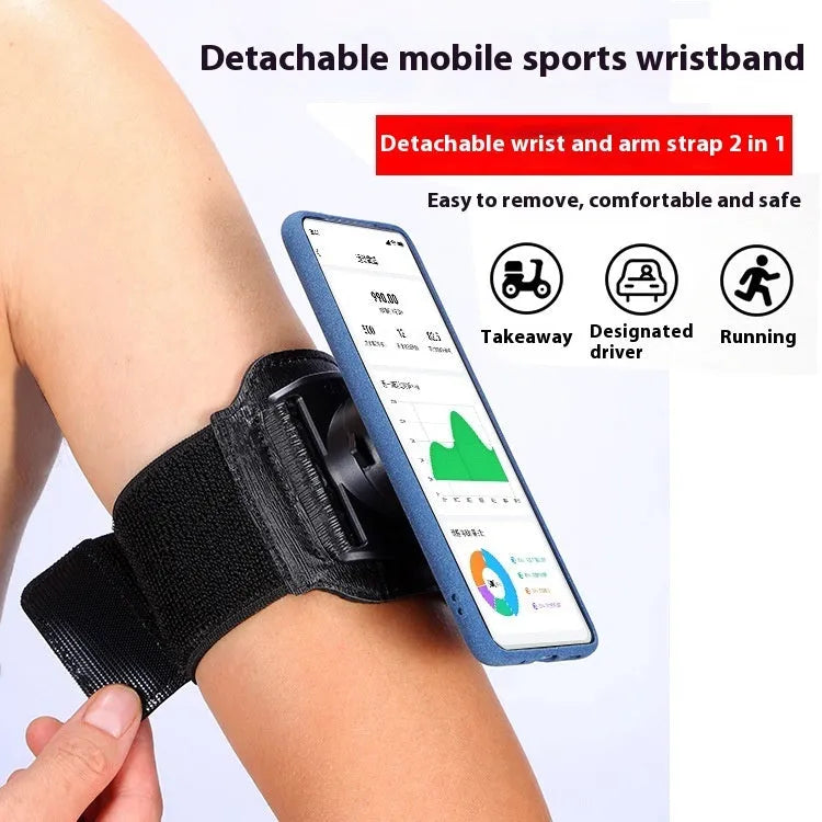 Mobile phone arm bag wrist bag for running cycling sports unisex black army green with 4-7 inch phone holder