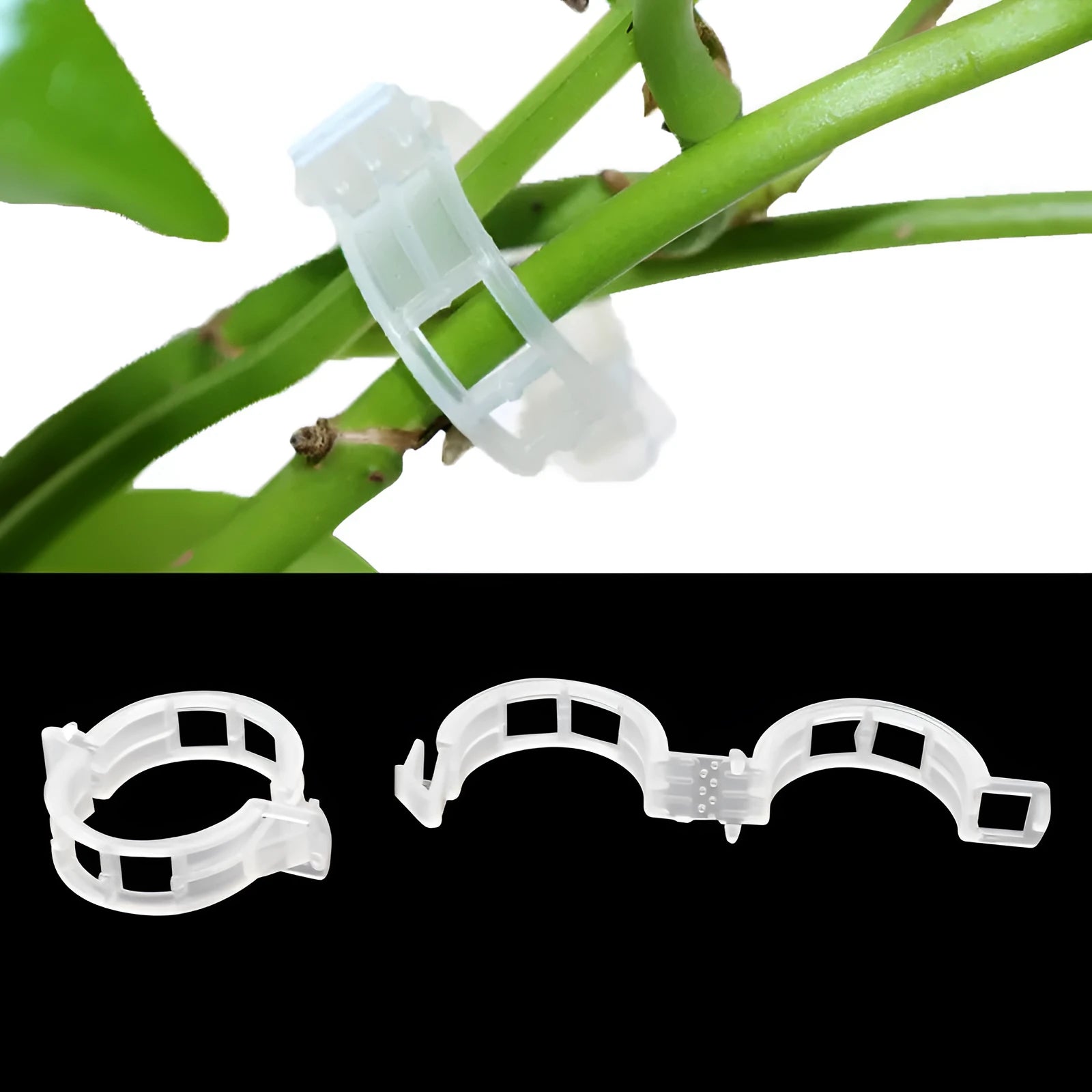 50-piece set of plastic garden plant grafting clips for tomato and twig support