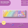 Coloured sugar cat Bluetooth mechanical keyboard with piano switches showing MG108B colour scheme