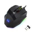 Redragon M801P black wireless gaming mouse with 9 buttons and ergonomic design