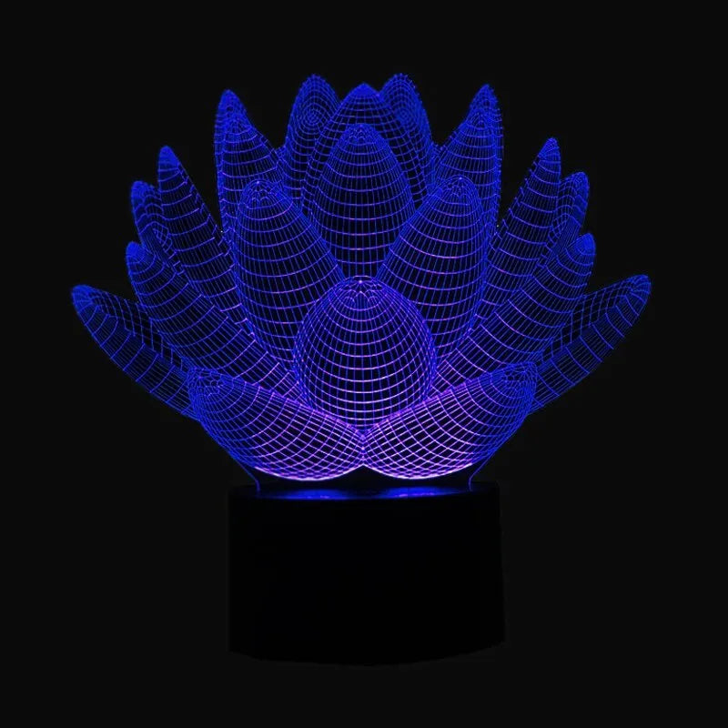LED lotus night light acrylic shade 220x130mm touch controller 7 colours remote