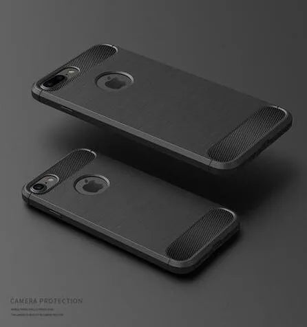 TPU shock proof phone case back cover for iPhone in solid colour Black