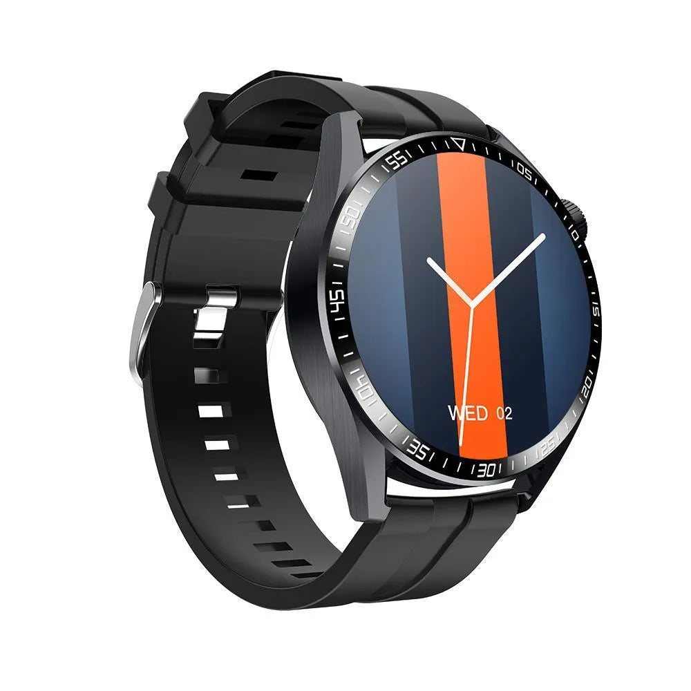 GS3 Max Smart Watch in black or silver with silicone strap on wrist, showing touchscreen display.