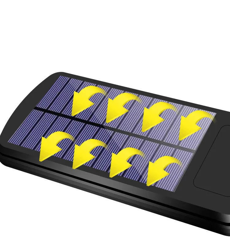 Black solar powered outdoor light with motion sensor and IP65 waterproof rating
