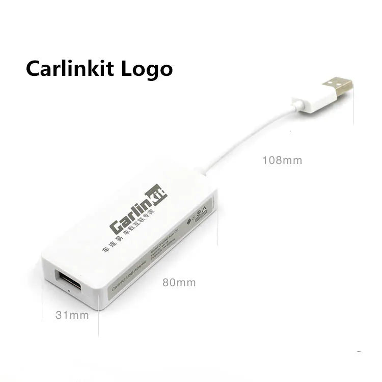 Android car navigation CarPlay module adapter with USB connection in black and white versions