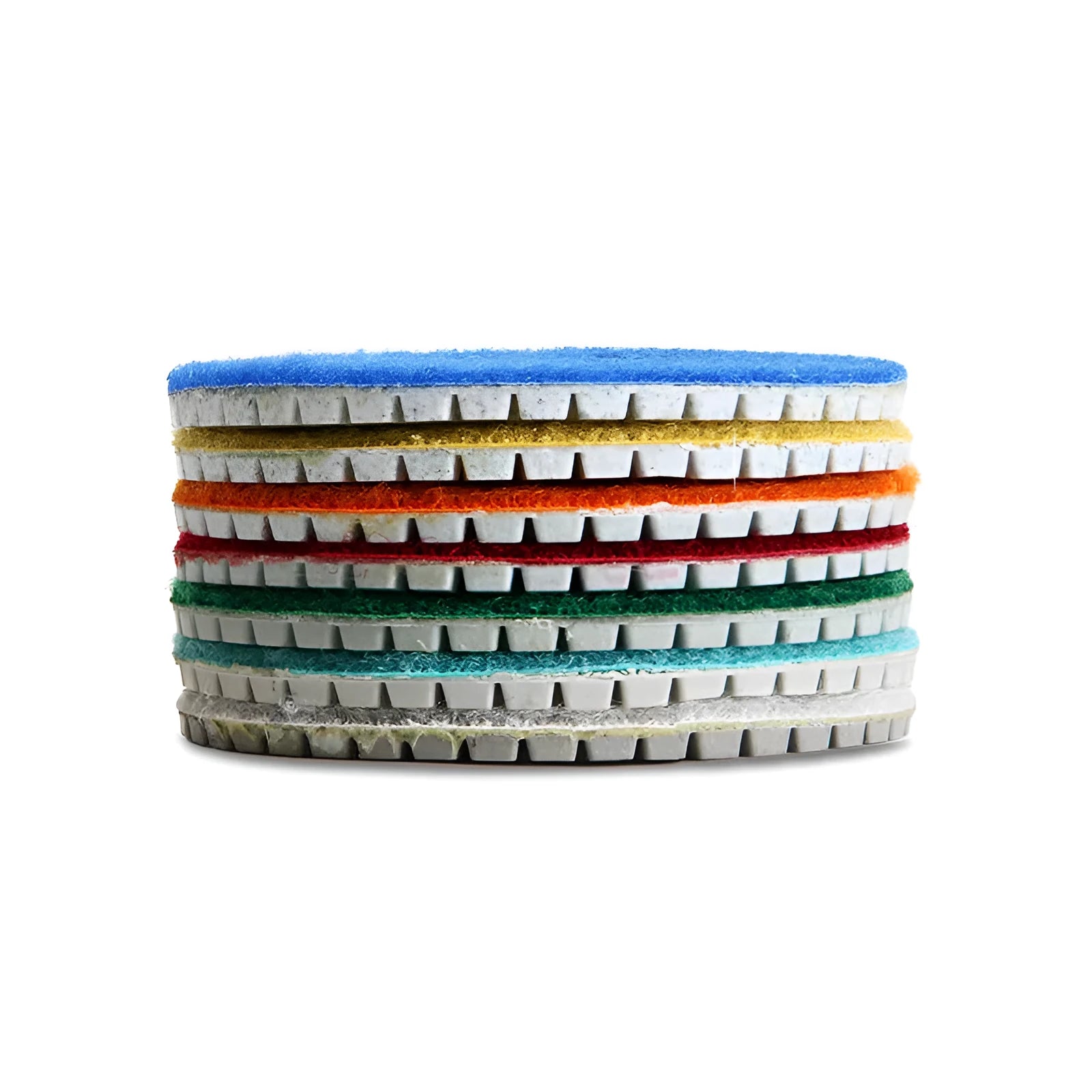 Set of 10 emery stone polishing pads 80mm diameter with 10mm centre hole for granite marble concrete restoration
