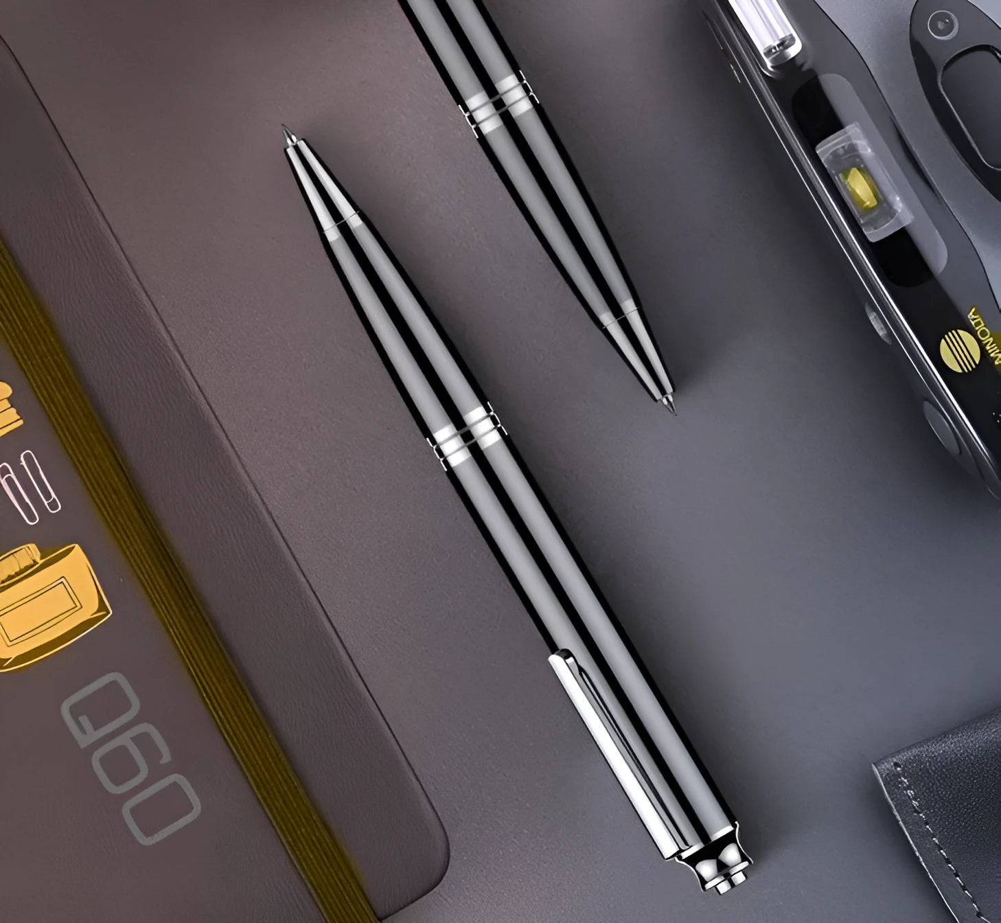 Black pen-style USB recorder MP3 player with digital microphone 120mm length