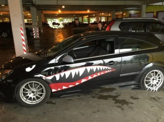 Shark design PVC body stickers for vehicle decoration in two size options