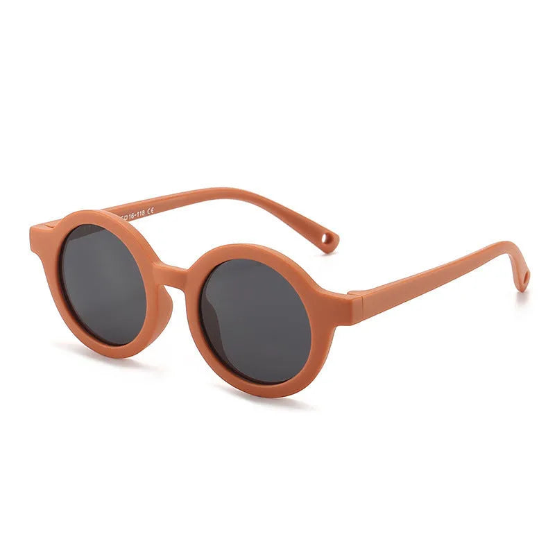 Children's silicone sunglasses for 0-3 years with round frame and UV400 polarised lenses