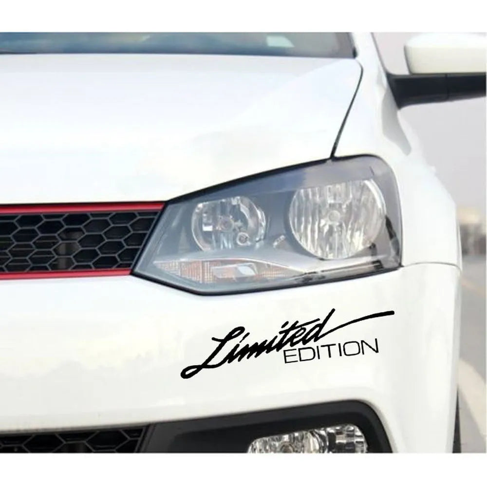 British reflective bumper sticker in black, white, and colourful options showing 16cm x 3.8cm dimensions