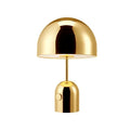 Rose gold bedside table lamp with metal base measuring 280mm wide by 450mm high
