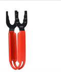 Orange handled 35 cm long pipe wrench with cast-iron head and adjustable jaw