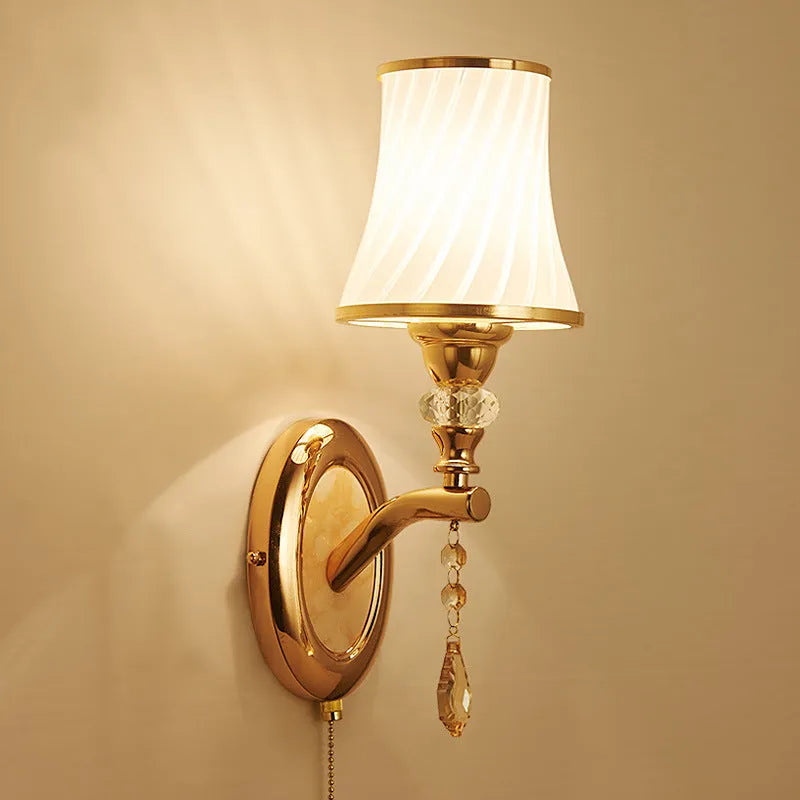 European wall lamp B109 glass lampshade 29x34cm single head sitting room