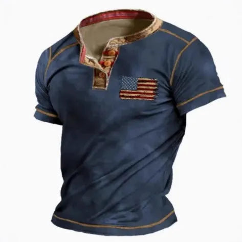 Men's sport t-shirt in polyester bird eye cloth with short sleeves and simple lapel button detail
