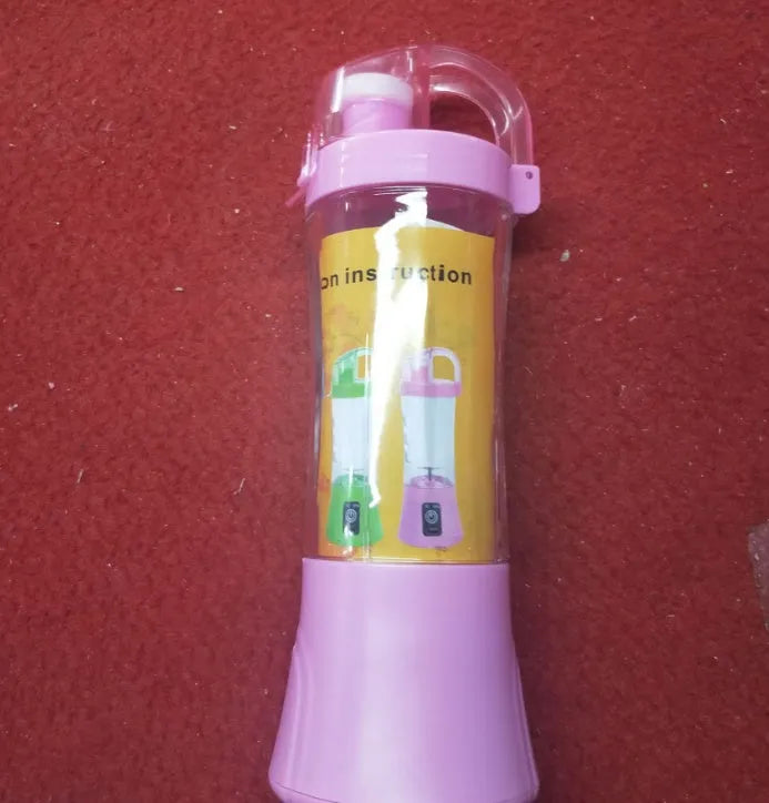 Portable electric fruit juicer handheld smoothie maker USB rechargeable 400ml blue pink green