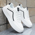 Men's casual board shoes with sewing line detail, low top, flat heel, available in AL088 black