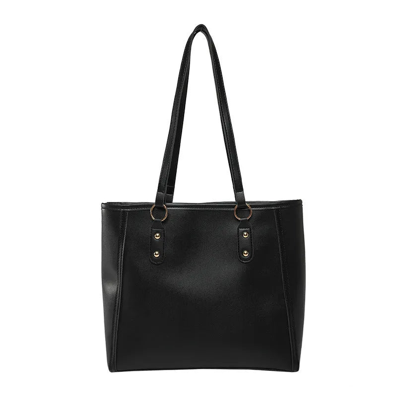 Korean style horizontal square underarm bag in soft PU material with sandwich pocket design