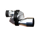 Compact aluminium alloy 8x20 pocket monocular telescope with foldable eyecup, shown with its canvas case.