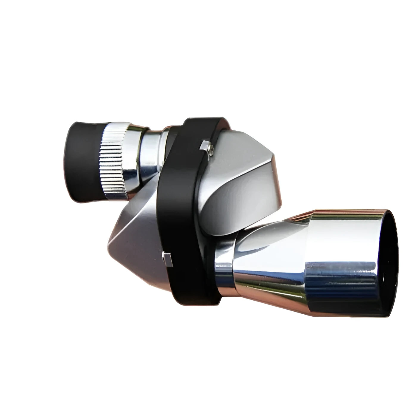 Compact aluminium alloy 8x20 pocket monocular telescope with foldable eyecup, shown with its canvas case.