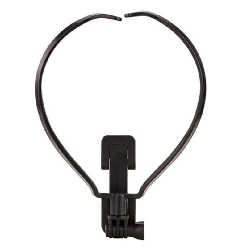 Wearable neck phone holder in black, ABS construction, 180 degree adjustable angle for hands-free use