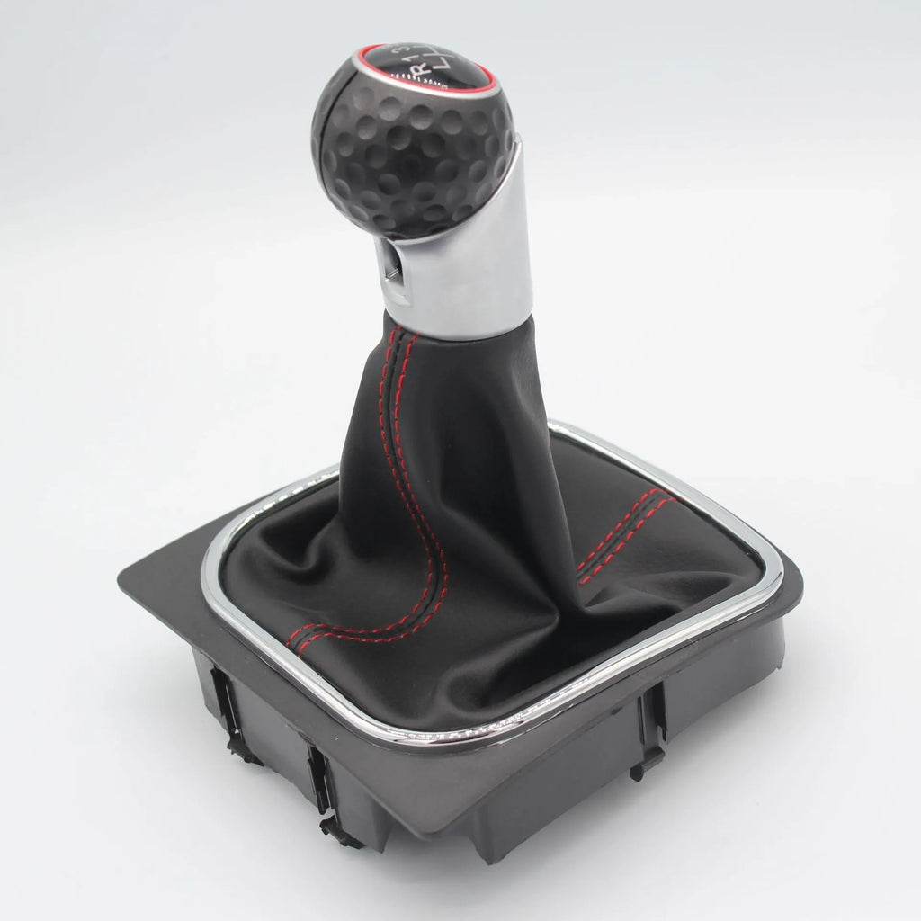 Leather gear shift handball and dust boot for Volkswagen Golf 5, 6, and 7 manual transmission models