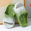 Children's gradient colour PVC summer slippers showing non-slip sole and breathable design
