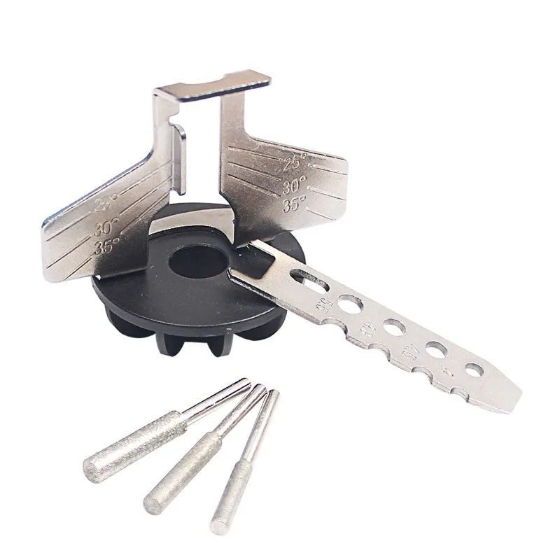 Silver metal band saw blade grinding accessory for mini electric grinder showing 100 teeth