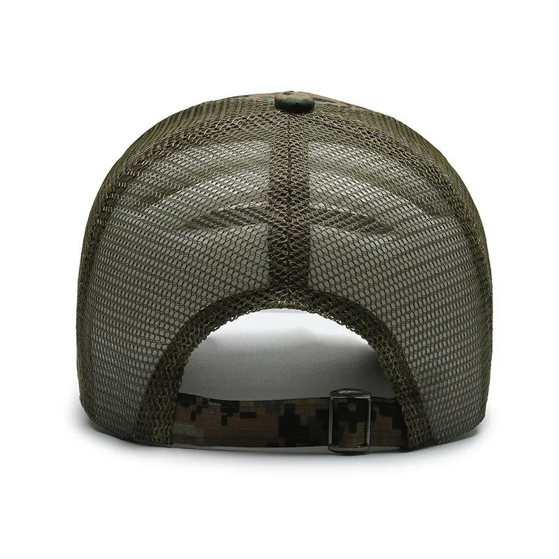 Tactical baseball hat with adjustable Velcro strap and camouflage pattern options