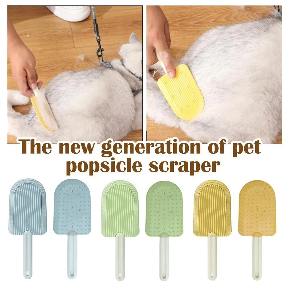 Soft silicone pet hair brush in green, foldable design for portable grooming