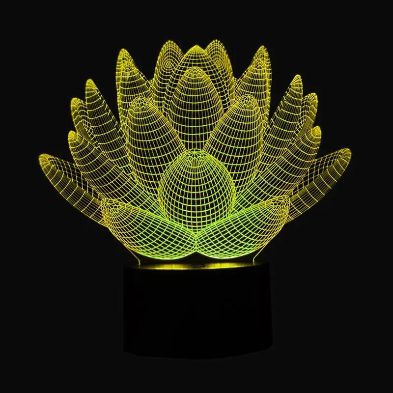 LED lotus night light acrylic shade 220x130mm touch controller 7 colours remote