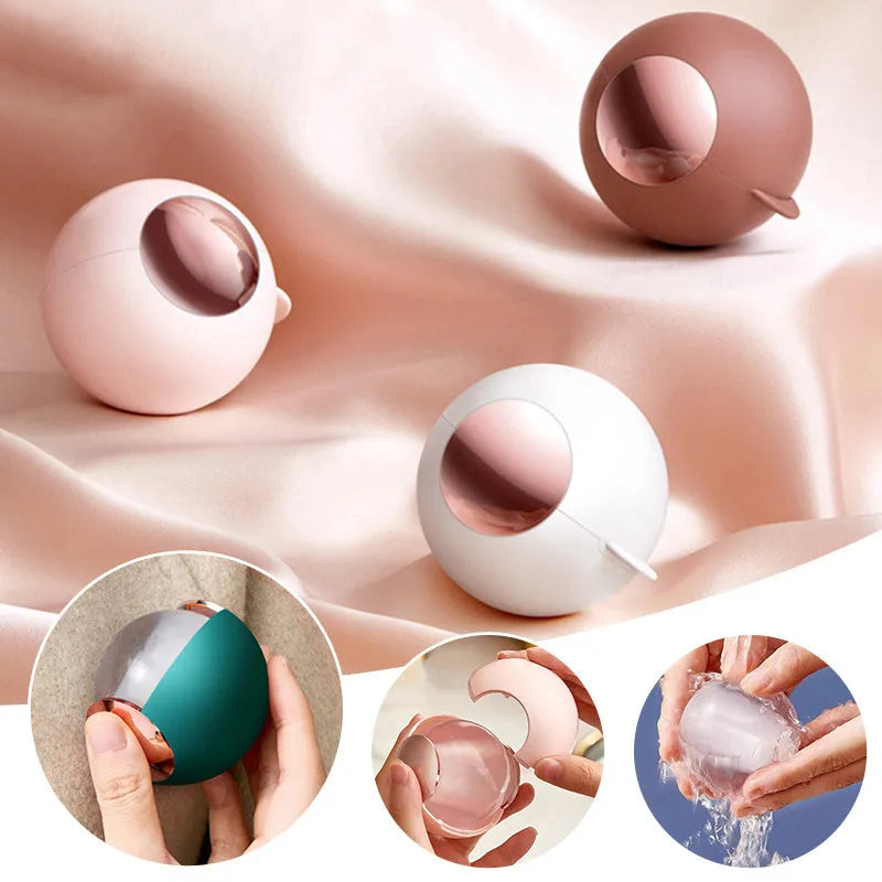 Reusable hair removal ball lint roller for pet hair in white gold ABS plastic 6.8 cm