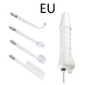 White high-frequency electrotherapy comb with four glass electrodes in packaging