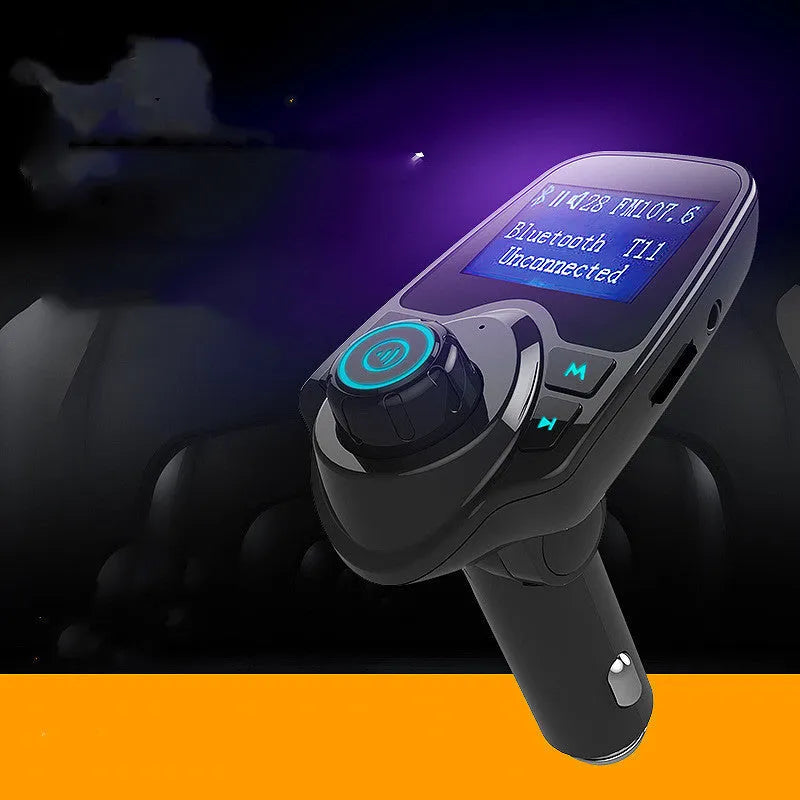 Black G7 car Bluetooth FM transmitter with hands-free calling and USB charging port