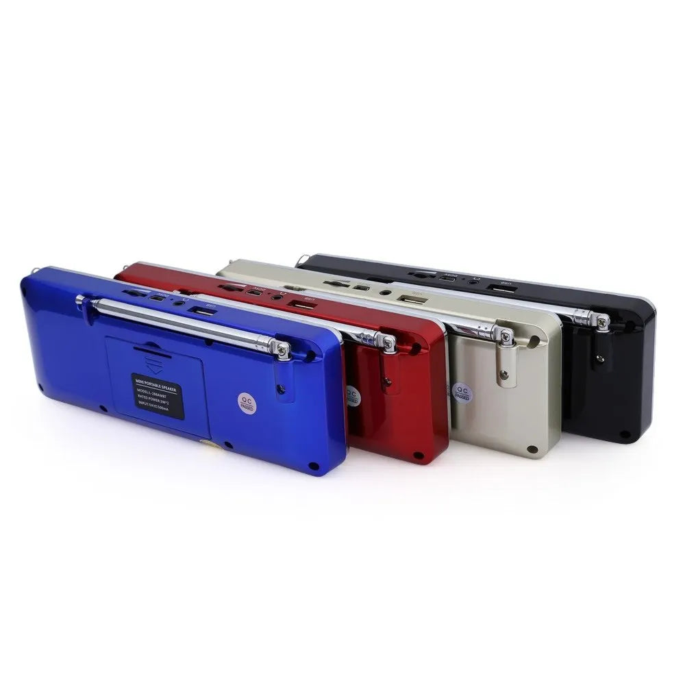 Hot L-288AMBT portable Bluetooth speaker with AM FM radio, LCD screen, and rechargeable 800mAh battery