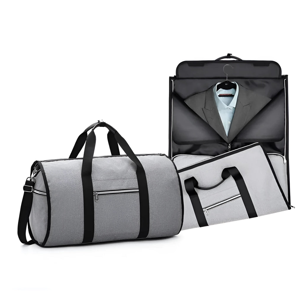 Medium-sized cylindrical travel bag in Oxford cloth, shown in blue colour with a zipper opening.