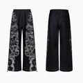 Loose trousers set with printed hoodie, trousers, and seven-inch pants in trendy streetwear style