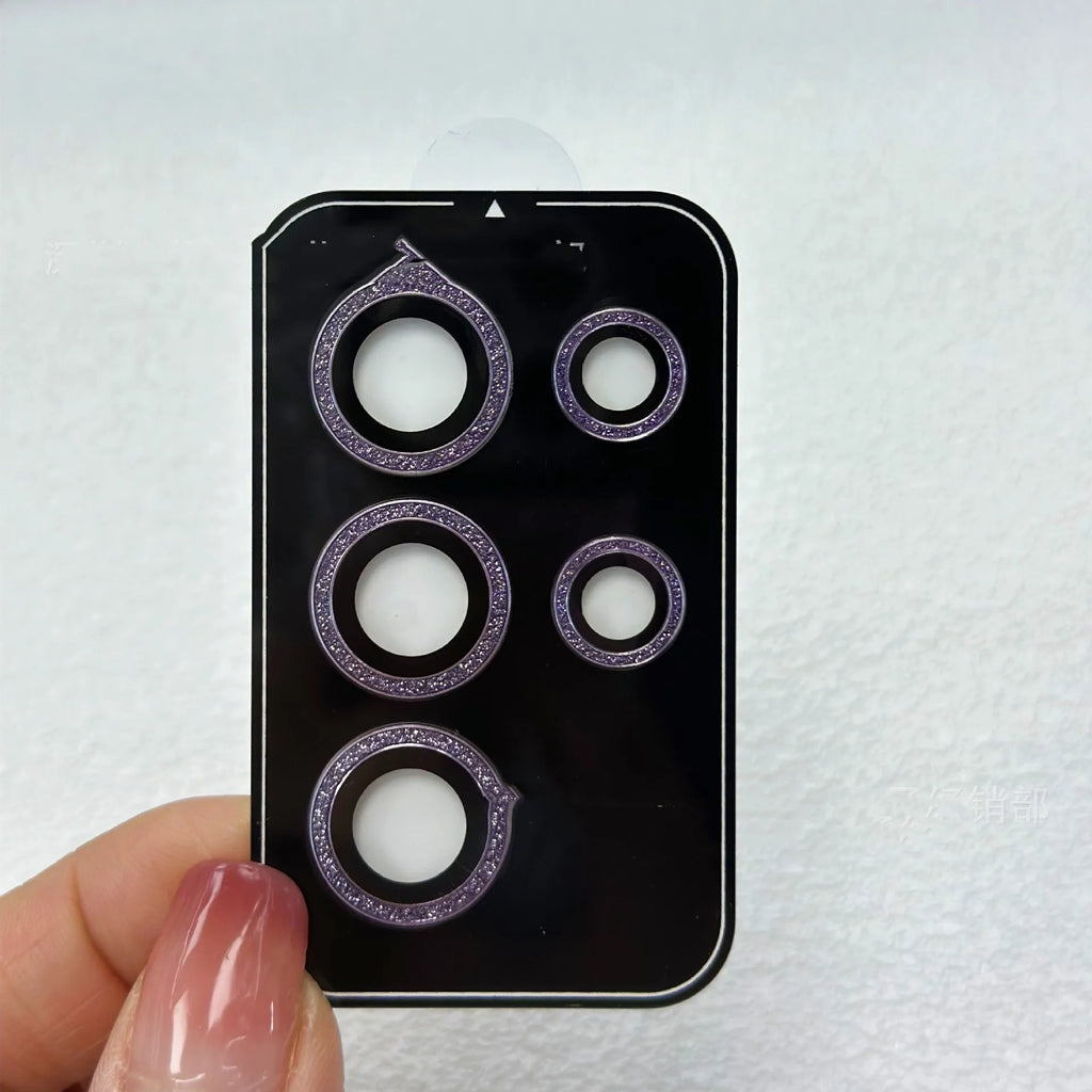 Tempered glass camera lens protector for Samsung S23 Ultra with flash Eagle Eye locator in silver finish
