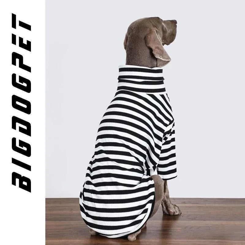 Black and white polyester dog clothing for large breeds, thin inner match coat