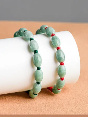 Jade As Right As Rain bracelet natural stone dark green men's 9 beads national style unisex with certificate
