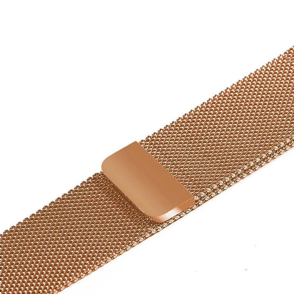 Stainless steel watch strap in silver showing adjustment links and clasp, compatible with 38mm-44mm watches.