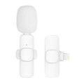 White wireless neckline clip small microphone with OTG adapter for Android and Apple devices