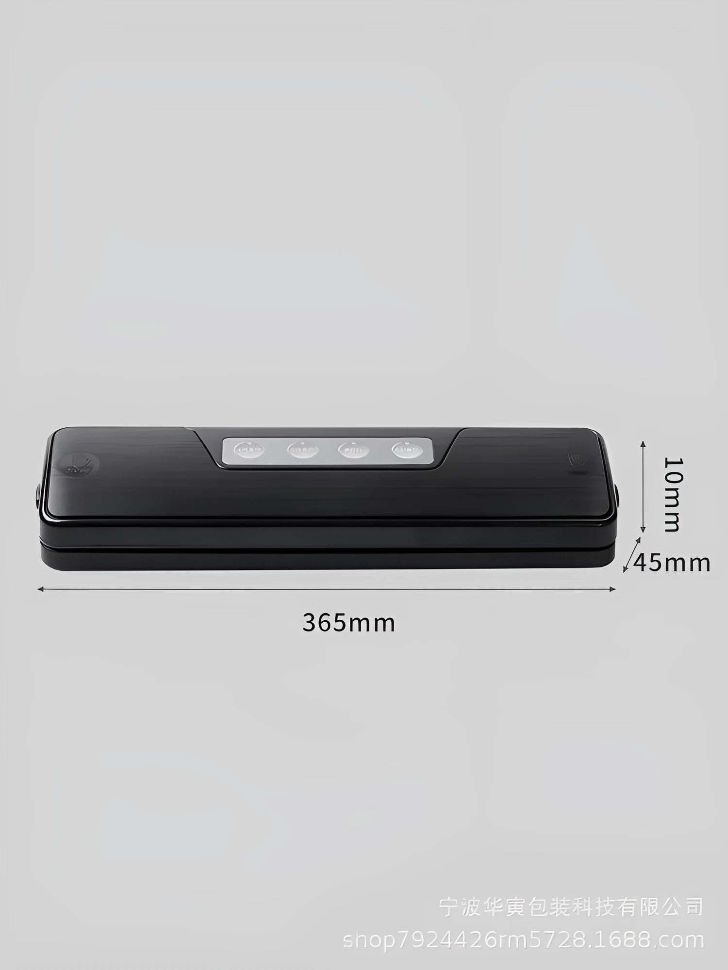 Black compact automatic vacuum sealer machine for food preservation on a kitchen counter.