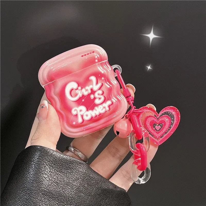 Pink silicone back cover for AirPods charging case