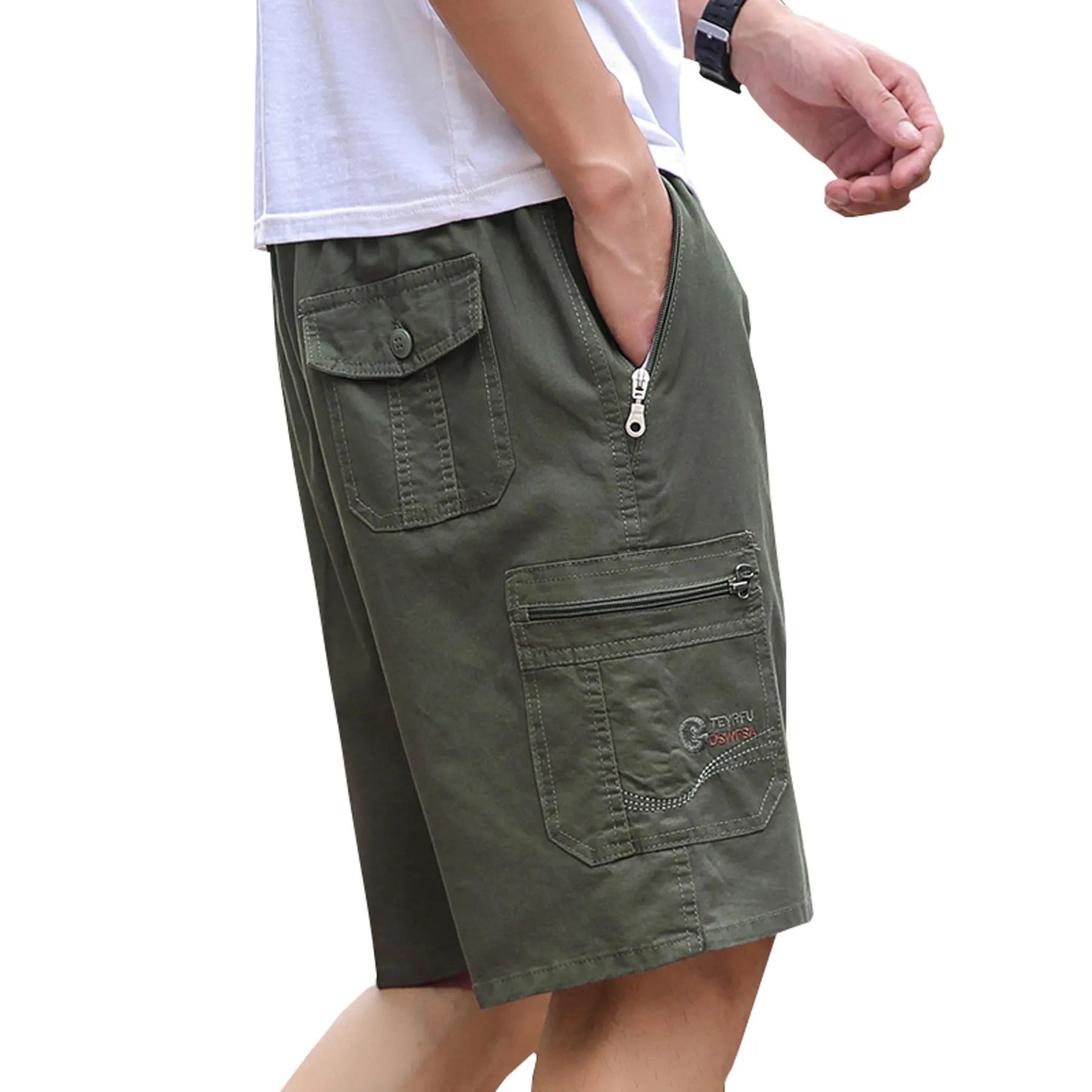 Men's loose fit straight leg trousers in light gray cotton blend, sizes XL to 6XL