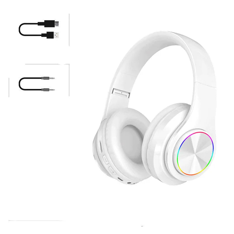 Folding Bluetooth headset with 40mm speakers, Bluetooth wireless and 3.5mm wired connectivity, black finish.