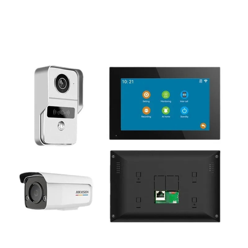 10-inch video intercom doorbell system with 1080P HD camera and indoor display unit