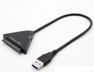 Black USB 3.0 to SATA 7+15 pin adapter cable for connecting hard drives externally